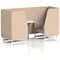 Brixworth 2 Seater Booth with Table, White Legs, White/Silver Table, Synergy Fabric, Affix Panels And Sofa