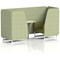 Brixworth 2 Seater Booth with Table, White Legs, White/Silver Table, Rivet Fabric, Burnish Panels And Olive Sofa