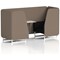 Brixworth 2 Seater Booth with Table, White Legs, White/Silver Table, X2 Fabric, Theory Panels And Diameter Sofa