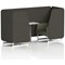 Brixworth 2 Seater Booth with Table, White Legs, White/Silver Table, Main Line Flax Fabric, Temple Panels And Monument Sofa