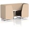 Brixworth 2 Seater Booth with Table, White Legs, White/Silver Table, Synergy Fabric, Affix Panels And Wed Sofa