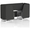 Brixworth 2 Seater Booth with Table, White Legs, White/Silver Table, Synergy Fabric, Mix Panels And Partner Sofa
