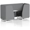 Brixworth 2 Seater Booth with Table, White Legs, White/Silver Table, Synergy Fabric, Partner Panels And Mix Sofa