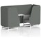 Brixworth 2 Seater Booth with Table, White Legs, White/Silver Table, Sumi Fabric, Kobe Panels And Tokyo Sofa