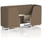 Brixworth 2 Seater Booth with Table, White Legs, White/Silver Table, Sumi Fabric, Osaka Panels And Zen Sofa