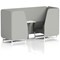 Brixworth 2 Seater Booth with Table, White Legs, White/Silver Table, Sumi Fabric, Tokyo Panels And Kobe Sofa