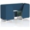 Brixworth 2 Seater Booth with Table, White Legs, White/Silver Table, Sumi Fabric, Uto Panels And Handa Sofa