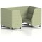 Brixworth 4 Seater Booth, Black Legs, Rivet Fabric, Burnish Panels And Sofa