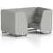 Brixworth 4 Seater Booth, Black Legs, Sumi Fabric, Tokyo Panels And Sofa