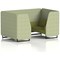 Brixworth 4 Seater Booth, Black Legs, Rivet Fabric, Burnish Panels And Olive Sofa