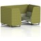 Brixworth 4 Seater Booth, Black Legs, Rivet Fabric, Olive Panels And Burnish Sofa