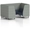 Brixworth 4 Seater Booth, Black Legs, Rivet Fabric, Prime Panels And Crucible Sofa