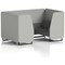 Brixworth 4 Seater Booth, Black Legs, Sumi Fabric, Tokyo Panels And Kobe Sofa