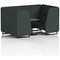 Brixworth 4 Seater Booth with Table, Black Legs, Black Table, Rivet Fabric, Charcoal Panels And Sofa