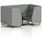 Brixworth 4 Seater Booth with Table, Black Legs, Black Table, Rivet Fabric, Prime Panels And Sofa