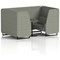 Brixworth 4 Seater Booth with Table, Black Legs, Black Table, Rivet Fabric, Vitreous Panels And Sofa