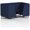 Brixworth 4 Seater Booth with Table, Black Legs, Black Table, Synergy Fabric, Alike Panels And Sofa