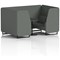 Brixworth 4 Seater Booth with Table, Black Legs, Black Table, Sumi Fabric, Kobe Panels And Sofa
