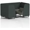 Brixworth 4 Seater Booth with Table, Black Legs, Black Table, Rivet Fabric, Charcoal Panels And Vitreous Sofa