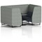Brixworth 4 Seater Booth with Table, Black Legs, Black Table, Rivet Fabric, Prime Panels And Crucible Sofa