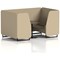 Brixworth 4 Seater Booth with Table, Black Legs, Black Table, Main Line Flax Fabric, Upminster Panels And Bank Sofa