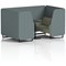 Brixworth 4 Seater Booth with Table, Black Legs, Black Table, Main Line Flax Fabric, Westminster Panels And Newbury Sofa
