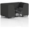 Brixworth 4 Seater Booth with Table, Black Legs, Black Table, Synergy Fabric, Mix Panels And Partner Sofa