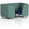 Brixworth 4 Seater Booth with Table, Black Legs, Black Table, Sumi Fabric, Handa Panels And Uto Sofa