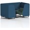 Brixworth 4 Seater Booth with Table, Black Legs, Black Table, Sumi Fabric, Uto Panels And Handa Sofa