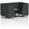 Brixworth 4 Seater Booth with Table, Black Legs, Grey/Black Table, Rivet Fabric, Charcoal Panels And Sofa