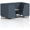 Brixworth 4 Seater Booth with Table, Black Legs, Grey/Black Table, Rivet Fabric, Crucible Panels And Sofa