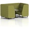 Brixworth 4 Seater Booth with Table, Black Legs, Grey/Black Table, Rivet Fabric, Olive Panels And Sofa