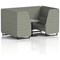 Brixworth 4 Seater Booth with Table, Black Legs, Grey/Black Table, Rivet Fabric, Vitreous Panels And Sofa