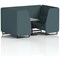 Brixworth 4 Seater Booth with Table, Black Legs, Grey/Black Table, X2 Fabric, Polygon Panels And Sofa