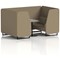 Brixworth 4 Seater Booth with Table, Black Legs, Grey/Black Table, Main Line Flax Fabric, Bank Panels And Sofa