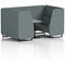 Brixworth 4 Seater Booth with Table, Black Legs, Grey/Black Table, Main Line Flax Fabric, Westminster Panels And Sofa