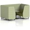 Brixworth 4 Seater Booth with Table, Black Legs, Grey/Black Table, Rivet Fabric, Burnish Panels And Olive Sofa
