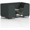 Brixworth 4 Seater Booth with Table, Black Legs, Grey/Black Table, Rivet Fabric, Charcoal Panels And Vitreous Sofa