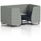 Brixworth 4 Seater Booth with Table, Black Legs, Grey/Black Table, Rivet Fabric, Prime Panels And Crucible Sofa