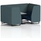 Brixworth 4 Seater Booth with Table, Black Legs, Grey/Black Table, X2 Fabric, Polygon Panels And Calculus Sofa