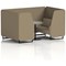 Brixworth 4 Seater Booth with Table, Black Legs, Grey/Black Table, Main Line Flax Fabric, Bank Panels And Upminster Sofa