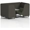 Brixworth 4 Seater Booth with Table, Black Legs, Grey/Black Table, Main Line Flax Fabric, Temple Panels And Monument Sofa