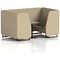Brixworth 4 Seater Booth with Table, Black Legs, Grey/Black Table, Main Line Flax Fabric, Upminster Panels And Bank Sofa
