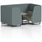 Brixworth 4 Seater Booth with Table, Black Legs, Grey/Black Table, Main Line Flax Fabric, Westminster Panels And Newbury Sofa