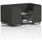 Brixworth 4 Seater Booth with Table, Black Legs, Grey/Black Table, Synergy Fabric, Mix Panels And Partner Sofa