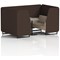 Brixworth 4 Seater Booth with Table, Black Legs, Grey/Black Table, Synergy Fabric, Wed Panels And Affix Sofa