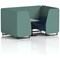 Brixworth 4 Seater Booth with Table, Black Legs, Grey/Black Table, Sumi Fabric, Handa Panels And Uto Sofa