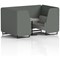Brixworth 4 Seater Booth with Table, Black Legs, Grey/Black Table, Sumi Fabric, Kobe Panels And Tokyo Sofa