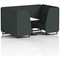 Brixworth 4 Seater Booth with Table, Black Legs, White/Black Table, Rivet Fabric, Charcoal Panels And Sofa