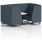 Brixworth 4 Seater Booth with Table, Black Legs, White/Black Table, Rivet Fabric, Crucible Panels And Sofa